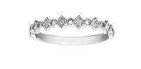 10K White Gold 0.14cttw Princess Cut Diamond Ring, size 6.5