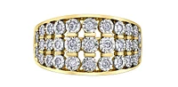 10K Yellow Gold Diamond 0.33cttw Illusion Setting Ring, Size 6.5