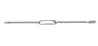 Engraveable 925 Sterling Silver Bar Baby Bracelet with Curb Link 5.5"