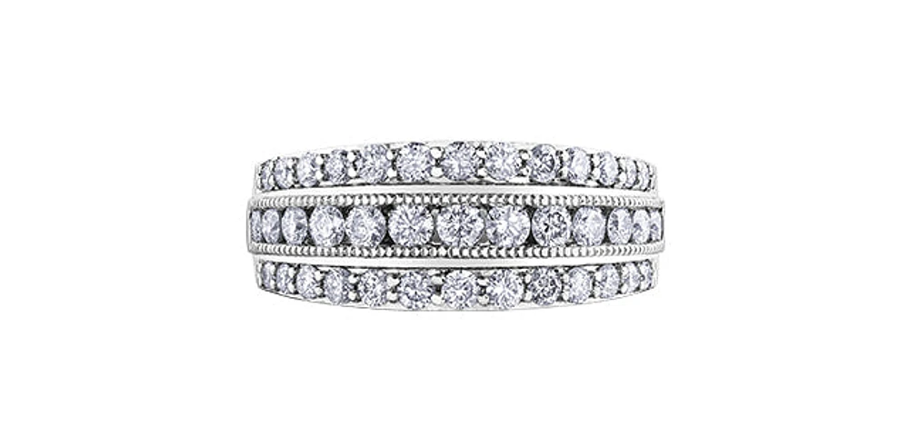 10K White Gold 1.00cttw Illusion Setting Diamond Ring, size 6.5