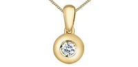10K Yellow Gold 0.10cttw Diamond Necklace, 18"