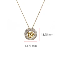10K White & Yellow Gold 0.12cttw Diamond Pendant, 18"