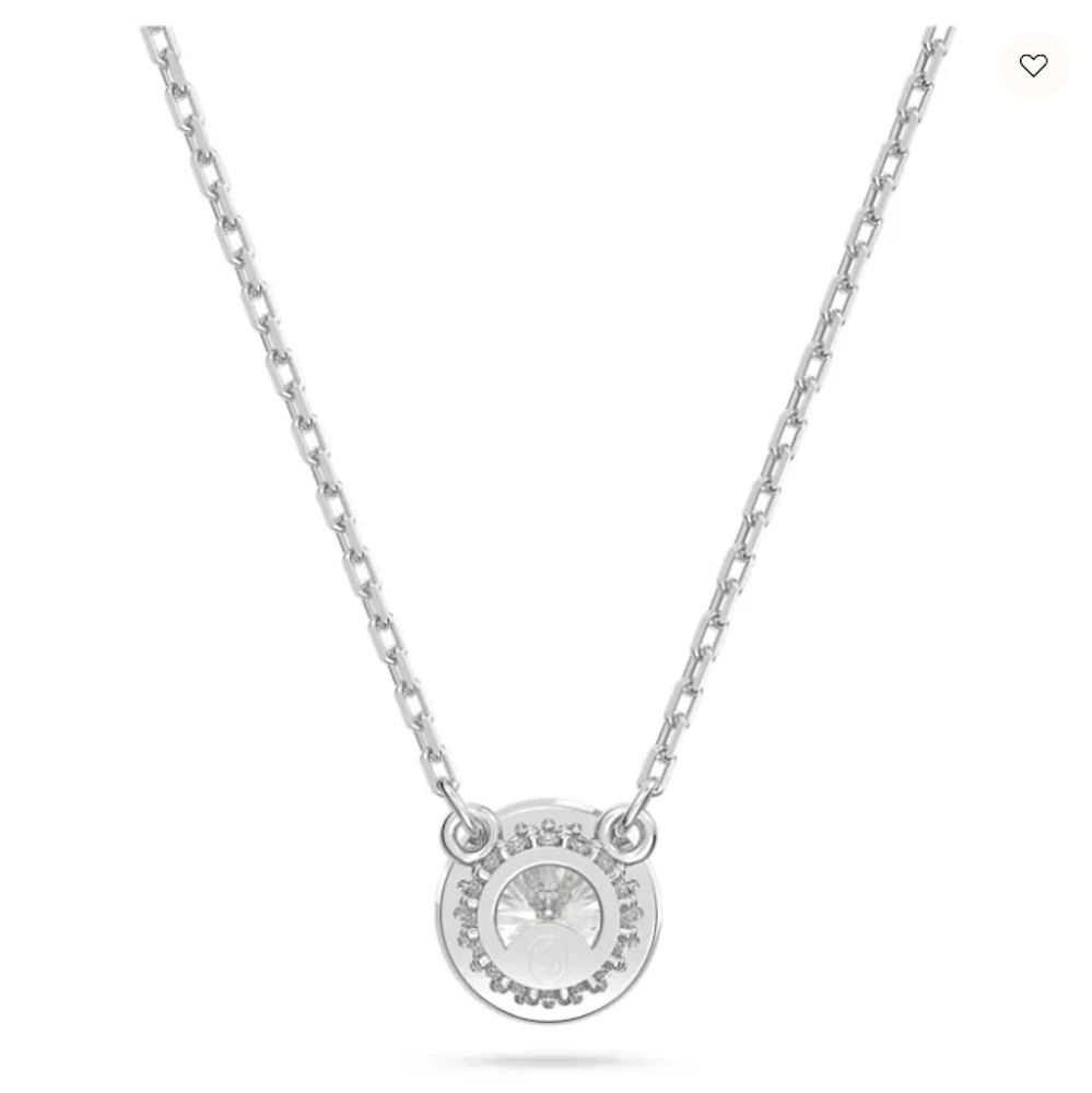 Swarovski Constella/Una pendant, Round cut, Pavé, White, Rhodium plated - 5636264