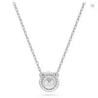 Swarovski Constella/Una pendant, Round cut, Pavé, White, Rhodium plated - 5636264