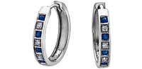 10K White Gold Sapphire and Diamond Earrings