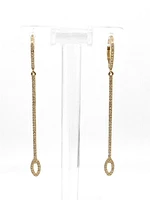 14K Yellow Gold 0.31cttw Diamond Drop Earrings - 57mm