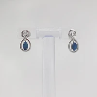 10K White Gold 5mm x 3mm Australian Doublet Opal Earrings