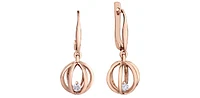 14K Rose Gold 0.124cttw Canadian Diamond Dangle Earrings