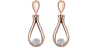 10K Rose Gold 0.06cttw Canadian Diamond Dangle Earrings