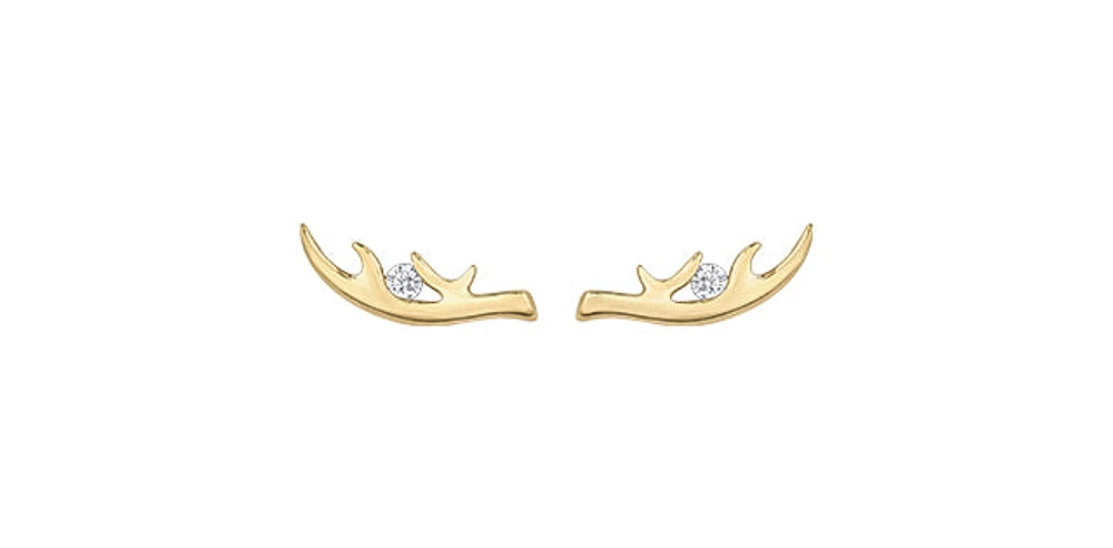 10K Yellow Gold 0.04cttw Canadian Diamond Stud Earrings
