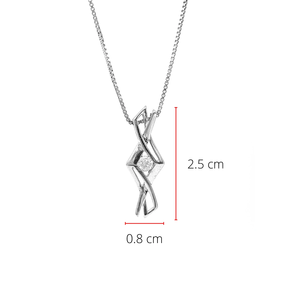 Sterling Silver 0.15cttw Canadian Diamond Pendant, 18"