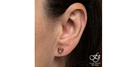 10K White & Rose Gold 0.032cttw Diamond Heart Stud Earrings