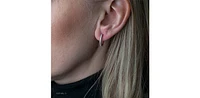 10K Rose Gold 0.15cttw Diamond Hoop Huggie Hinged Earrings