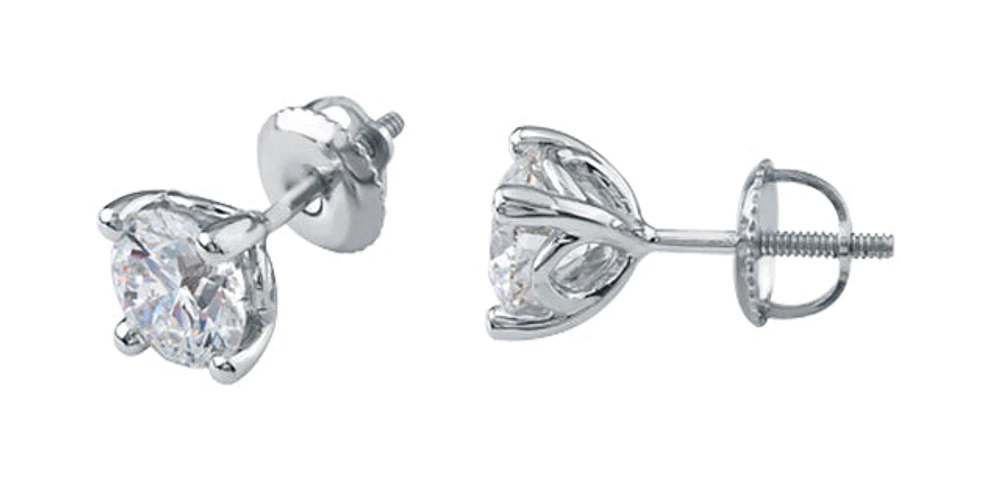 14K White Gold 0.40cttw Canadian Diamond Stud Earrings