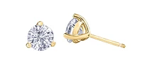 14K White Gold 1.50-3.0cttw Lab Grown Diamond Solitaire Martini Style Earrings