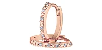 10K Rose Gold 0.05cttw Diamond Hoop / Huggie Earrings