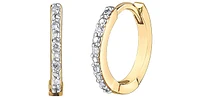 10K Gold 0.05cttw Diamond Hoop / Huggie Earrings