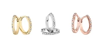 10K Rose Gold 0.05cttw Diamond Hoop / Huggie Earrings