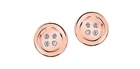 10K Rose Gold 0.04cttw Diamond Button Stud Earrings