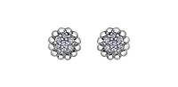 10K White Gold 0.105cttw Diamond Stud Earrings - 6mm