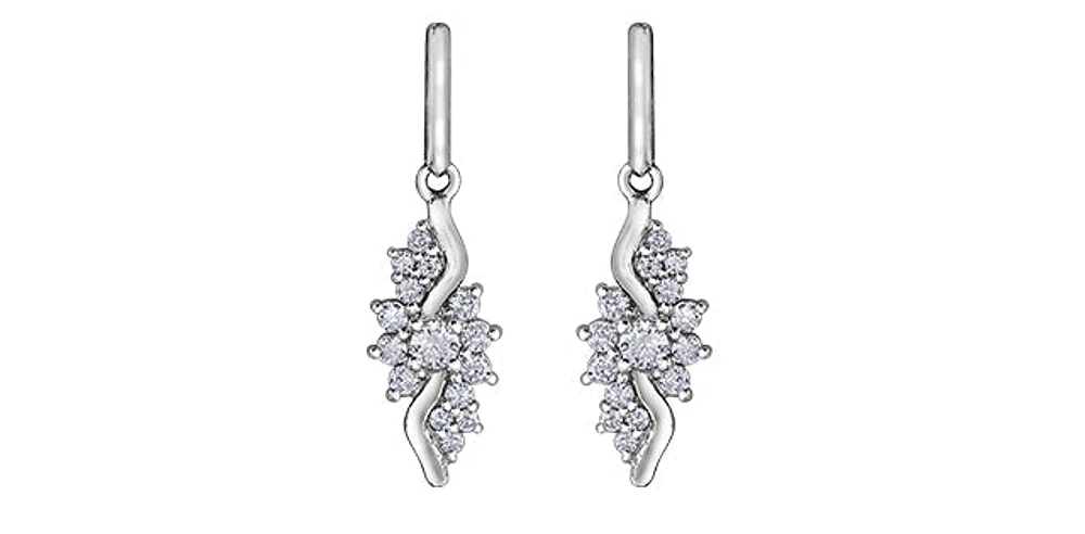 10K White Gold 0.50cttw Diamond Earrings