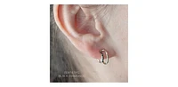 10K Yellow Gold 0.14cttw Black Diamond Hoop / Huggie Earrings