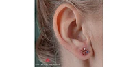 14K White & Rose Gold 0.16cttw Genuine Tanzanite & 0.05cttw Canadian Diamond Earrings