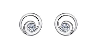 14K White Gold 0.128cttw Canadian Diamond Earring