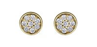 10K Yellow Gold 0.08cttw Diamond Pave Stud Earrings
