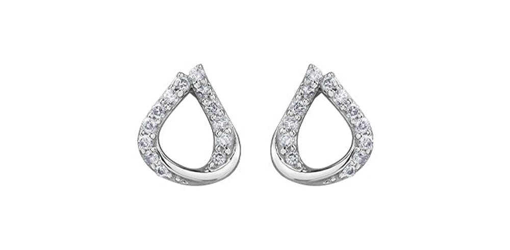 10K White Gold 0.20cttw Diamond Earrings