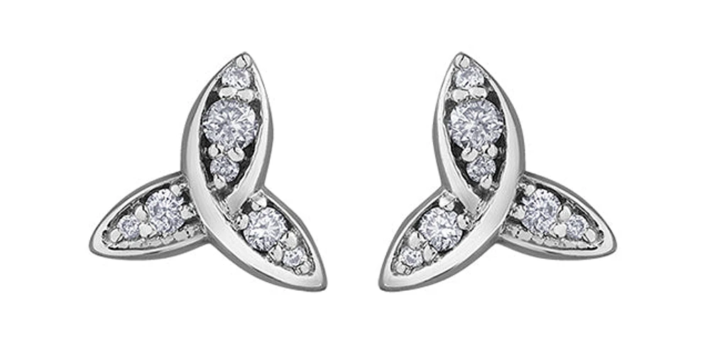 10K White Gold 0.15cttw Diamond Earring