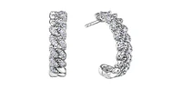 10K White Gold 0.66cttw Miami Cuban Link Diamond Earring