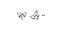 10K White Gold 0.25cttw Diamond Heart Earrings