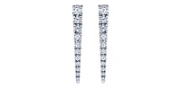 14K White Gold 1.50cttw Canadian Diamond Dangle Earrings