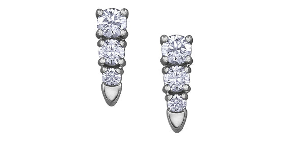 14K Gold 0.30cttw Canadian Diamond Dangle Earrings