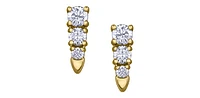 14K Gold 0.30cttw Canadian Diamond Dangle Earrings