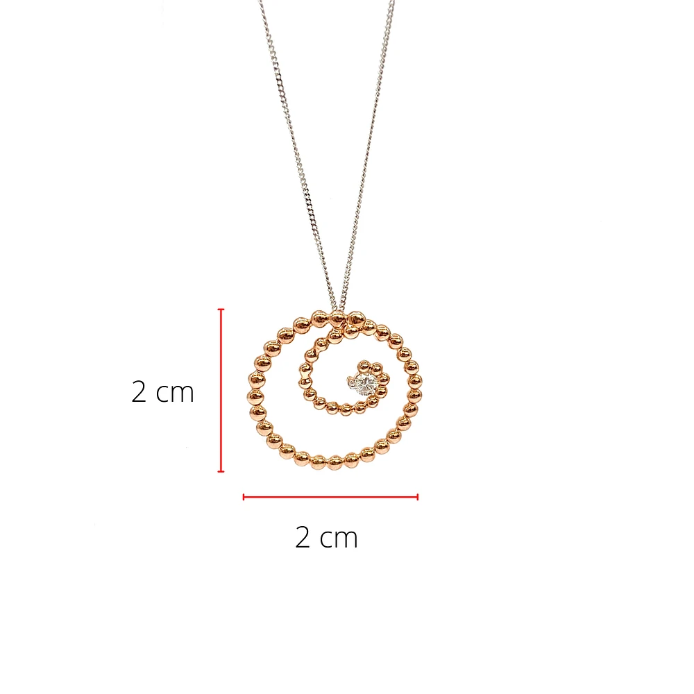 10K White & Rose Gold 0.08cttw Diamond Pendant, 18"