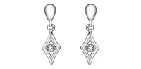 10K White Gold 0.06cttw Diamond Dangle Earrings