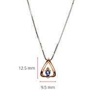 14K White and Rose Gold 0.20cttw Genuine Tanzanite and 0.026cttw Diamond Pendant, 18"