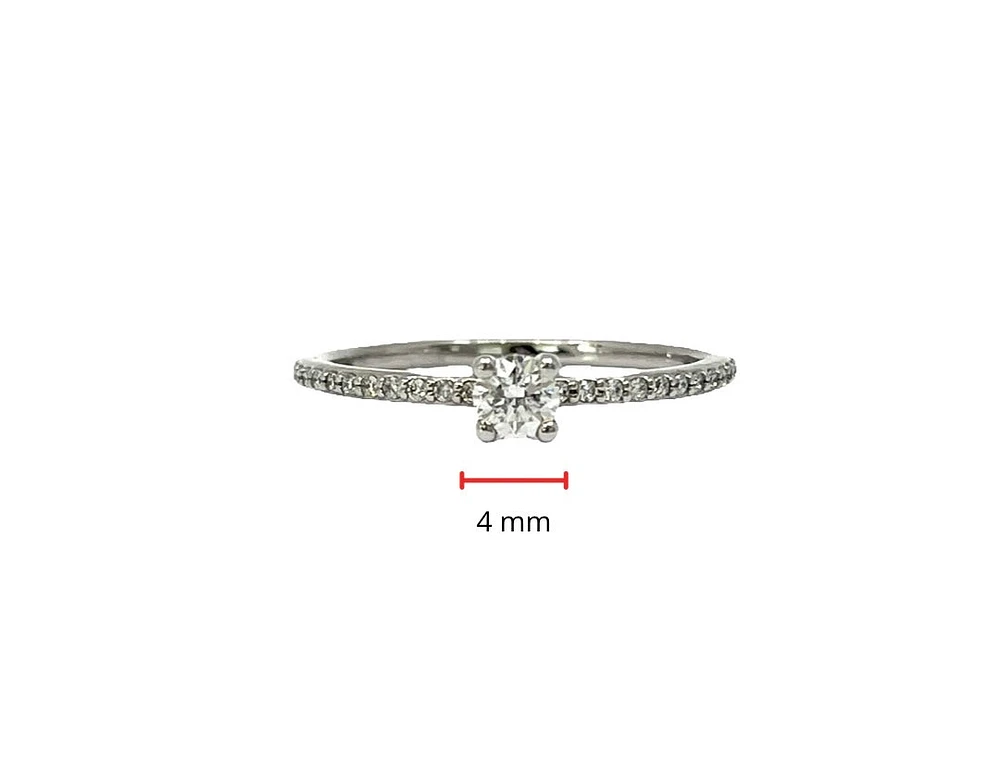 10K White Gold 0.30cttw Canadian Diamond Engagement Ring, size 6.5