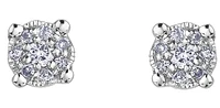 10K White Gold 0.08cttw Diamond Stud Earring