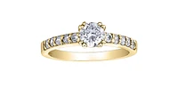 14K Yellow Gold 0.70cttw Canadian Diamond Engagement Ring, size 6.5