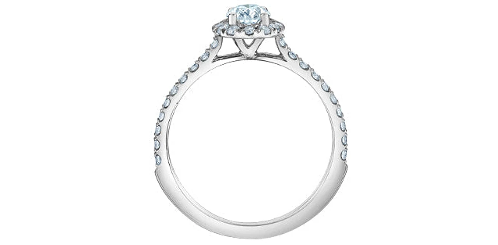 14K Gold 0.84cttw Lab Grown Oval Diamond Engagement Ring - / 4