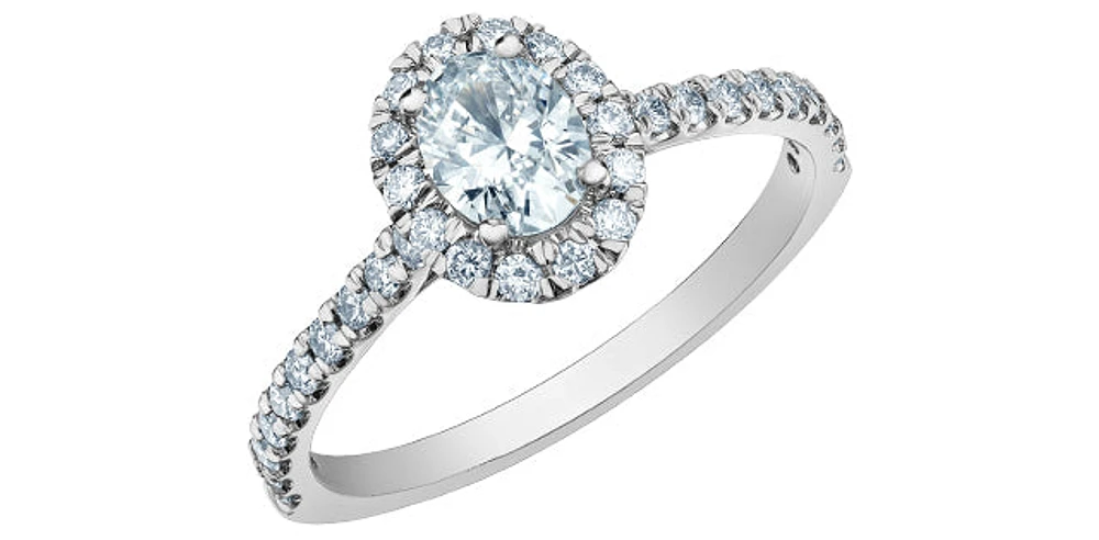 14K Gold 0.84cttw Lab Grown Oval Diamond Engagement Ring - / 4