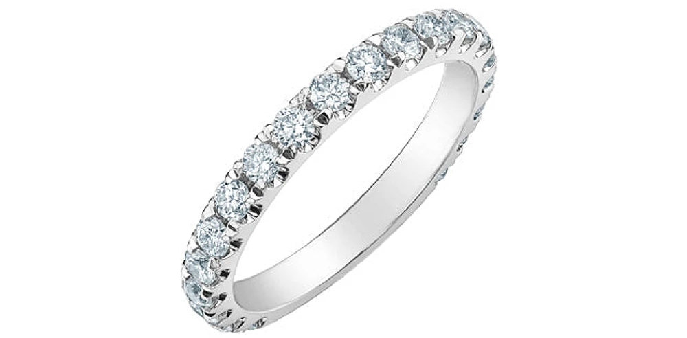 14K White Gold 1.00cttw Lab Grown Diamond Band