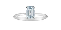 14K Gold 1.00 cttw Lab Grown Diamond Emerald Cut Solitaire Engagement Ring - /