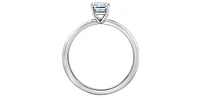 14K Gold 1.00 cttw Lab Grown Diamond Emerald Cut Solitaire Engagement Ring - /