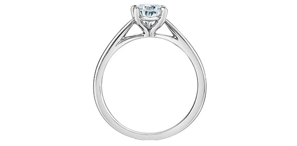 14K Gold 1.00cttw Lab Grown Diamond Pear Shape Solitaire Engagement Ring - /