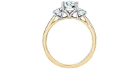 14K Gold 1.55cttw Lab Grown Diamond 3 Stone Ring - /