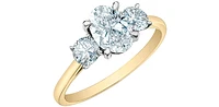 14K Gold 1.55cttw Lab Grown Diamond 3 Stone Ring - /